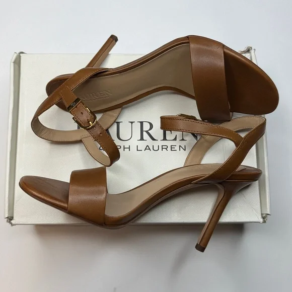 Lauren Ralph Lauren Women's Gwen Ankle-Strap Dress Sandals- Polo Tan- Size 6 - Picture 7 of 10